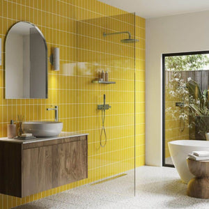 Vertical Tile Mustard | ShowerWall