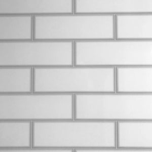 Large Premium London White Tile Shower Panel 1.0m x 2.4m