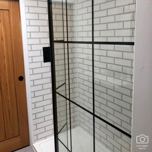 Large Premium London White Tile Shower Panel 1.0m x 2.4m